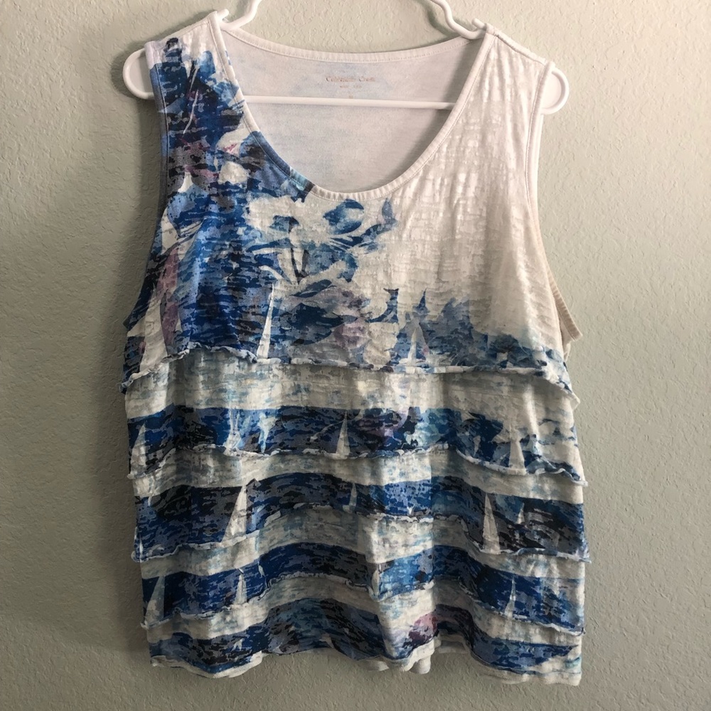 Tyedye watercolor sleeveless blouse